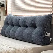 Headboard Pillow, Headboard Triangular Bed Wedge Pillow, Teddy Velvet Reading Pillow, Large Bolster Triangular Headboard Cushion, Soft and Fluffy Daybed Pillows (4 150cm)