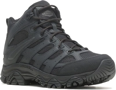 Merrell Men's Moab 3 Tactical Mid Waterproof Boots, Black, Size 11.5W