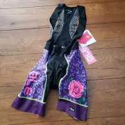 Ale Womens Small Cycling Bibshorts PRR 2.0 Purple Animal Print Bib Shorts Pink S