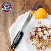 Premium Zester Grater Fine Stainless Steel Citrus Lemon Cheese Tool – Black