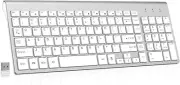 Wireless Keyboard 2.4G Full Size Slim Compact with 12 Hotkeys Silent Ergonomic P