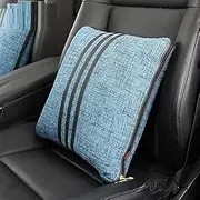 Comfortable 2pcs Car Pillow Headrest Neck Pillow Auto fit for Se-at Back Support Cushions 2 in 1 Waist Pillow and Quilt Relieve Fatigue (Color : Beige-Neck-2PCS) (Color : Bluewaist)