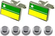 [Select Gifts] Shirt Dress Studs Boa Vista City Brazil Flag Cufflinks