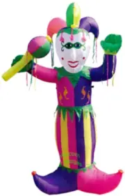 8ft Airblown Inflatable Lighted Mardi Gras Jester Yard Inflatable Décor