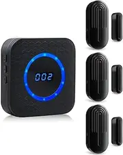 Door Chime SanJie Door Alarms When Opened for Home Office Business Door Entry Chime with 800Ft Range 5 Volume Levels 55 Ringtones (1 Receiver & 3 Sensor)
