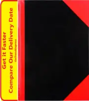 A6 Black & Red Notebook Gloss Hard Cover 100P Feint Ruled NEW 43102