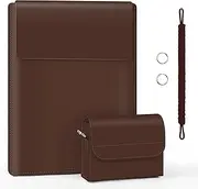 15-16" Sleeve, Thin PU Leather Portable Bag Compatible with MacBook Pro 16 2019-2021 M1 Pro M1 Max (A2485 A2141), Compatible with MacBook Pro 15 2010-2019 (A1990 A1707 A1398)