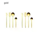 Gold plated Steak silver Knife Fork tea Spoon kitchen Dinnerware Sets Stainless