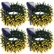 4-pack Warm White Solar Christmas Lights Outdoor Waterproof, 400LED 132FT Sol...