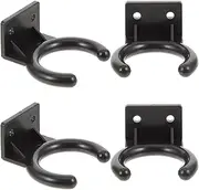 YARNOW 4pcs Microphone Holders, Wall-Mounted Microphone Hooks, Black Plastic Microphone Accessories