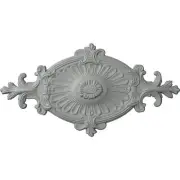 23-5/8 x 4 ID x 1-1/2 Rose and Ribbon Urethane Ceiling Medallion (Fits Canopies