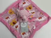 NWT Carters Pink Orange White Elephant Flower Security Blanket Plush Baby Toy