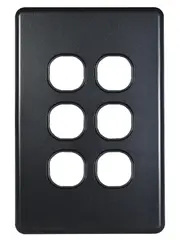 Lucci Power Quantum 6 Gang Plate Only in Matte Black