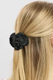 Black Rosette Hair Claw Clip - Size ONE, Women's Hair Accessory