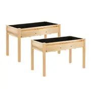 Raised Garden Bed 2x Elevated 120x60x80cm Wooden Planter Box Container