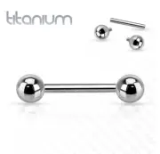 Solid Titanium 14G 4mm Ball Internally Threaded Tongue Barbell NippleRings Ring