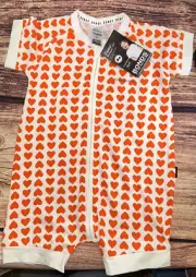 Bonds Zippy Romper Wondersuit Size 12-18 Months Red Hearts