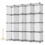 Giantex 16 Cubes Wire Cubes Storage Shelves Organizer Rack Bookcase Home Black
