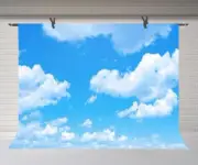 10x7ft Blue Sky White Clouds Photography Backdrop Studio Photo Props Party De...