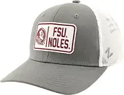 ZHATS Standard NCAA Officially Licensed Snapback Hat Big Rig Patch White Gray Defer