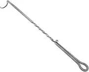Yardwe Stainless Steel BBQ Meat Flipper Hook Pigtail Turner with Heat Resistant Handle for Outdoor Cooking Camping and Grilling Accessories Sturdy Safe and Travel Friendly