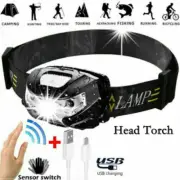 Waterproof Headlight Head Torch LED USB Headlamp Camping Fishing Work Lights