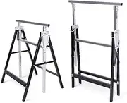 2 Pieces Saw Horse Height Adjustable Folding Stand Heavy Duty Trestle 200KG Capacity