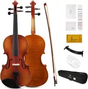 Violin 4/4 Full Size Kit, Violin Fiddle Set for Beginner Adults Student with Ros
