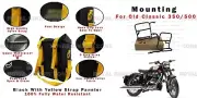 BLACK & YELLOW "STRAP BAG & FITTING FIT FOR ROYAL ENFIELD OLD CLASSIC 350/500" (for: Royal Enfield)