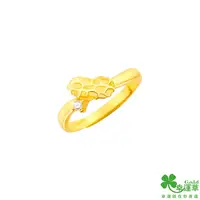 在飛比找PChome24h購物優惠-幸運草金飾 美好花生黃金戒指