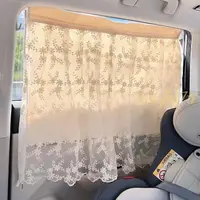在飛比找蝦皮購物優惠-側窗簾🎈 韓國ins風吸盤式蕾絲花朵遮陽簾防曬簾汽車窗簾兒童