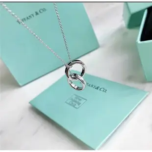 蒂芙尼 Tiffany & Co 經典雙環項鍊 純銀吊墜 鎖骨鏈 短項鏈 頸項鏈 高檔包裝