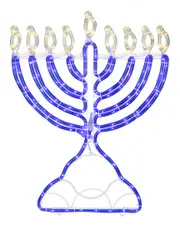 Northlight 150 Clear & Blue LED Hanukkah Menorah Rope Lights