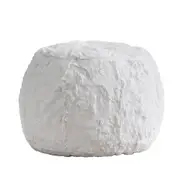I Am Fake Round Lounge/Living Room Pouffe Home Decor Faux Fur Small White