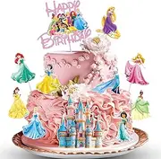 Princess Cake Topper, Princess Cake Decorations Princess Cake Toppers, Fantastic Happy Birthday Princess Cake Topper, Princess Cake Toppers for Girls Birthday Baby Shower Party