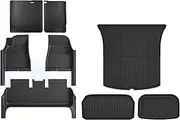 Compatible With Tesla Model 3 Highland 2024 TPE Full Cover Floor Mats With Door Sill Protector, Full Set Floor Liners Cargo Liner Seat Back(8PCS Full Set)
