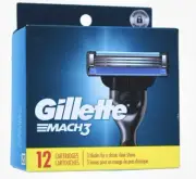 New & Sealed! Gillette Mach 3 Men’s Razor Cartridge Blades Box Of 12 NIB