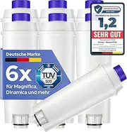 [Milux] 6 x Replacement for DeLonghi Water Filter - Fits DeLonghi Magnifica, Dinamica, Primadonna, Eletta Explorer - Replaces De Longhi Water Filter for Coffee Machines and Espresso Machines