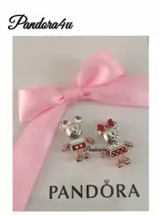 Bk in Stock ~ Pandora Disney MICKEY & MINNIE Mouse Robot CharmS NEW TAGS BOX