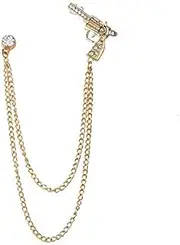 [BBirtyQV] Crystal Diamond Brooch Suit Suit Corsage British Men'S Chain Badge
