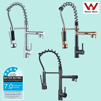 WELS Kitchen Mixer Taps 360° Swivel Pull Out Spout Spray Sink Faucet Brass