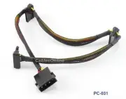 18" 4-Pin Molex Male to 3 SATA 15-Pin Power Connectors