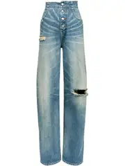 [Mm6 Maison Margiela] Mm6 Maison Margiela-Jeans Dritti Con Effetto Vissuto-Donna 28