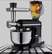 Aga garow Regency Stand Mixer With Meat Grinder | 1400W/220 Volts With 6L SS Bowl | 1.5L Blending Jar | 6 Speed With Pulse Function | 100% Copper Motor | Whipping | Kneading | Blending | Black |