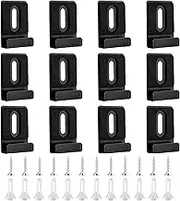 12 Pcs Mirror Wall Mounting Clips Metal Mirror Holder Kit, Large Heavy Retainer Clips for Mirrors with Screw Mirror Clips for Wall Mounting Wall Tile Billboard Display (Black)