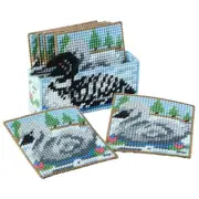 Herrschners® Northwoods Loon Coasters with Holder Plastic Canvas Kit