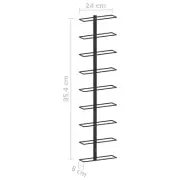 NNEVL Wall-mounted Wine Rack for 9 Bottles Black Iron