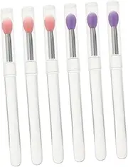 Healvian 6Pcs Silicone Lip Brush with Caps Professional Lip Mask and Gloss Applicators Portable Eyeshadow Brush for Home Salon Use Skin Friendly and Durable Easy to Carry