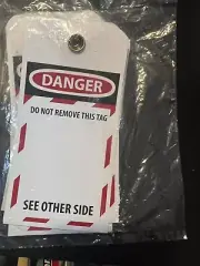 Danger do not remove this tag! hard plastic warning tag, 2 sided. 10 Pack