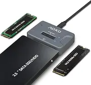 M.2 to USB-C 3.2(10Gbps) Docking Station with 2.5" SATA Reader Adapter Converter for M.2 PCIe NVMe & M.2 SATA NGFF SSD and 2.5" SATA Dirves
